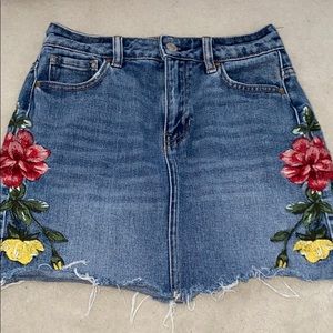 Cute embroidered jean skirt